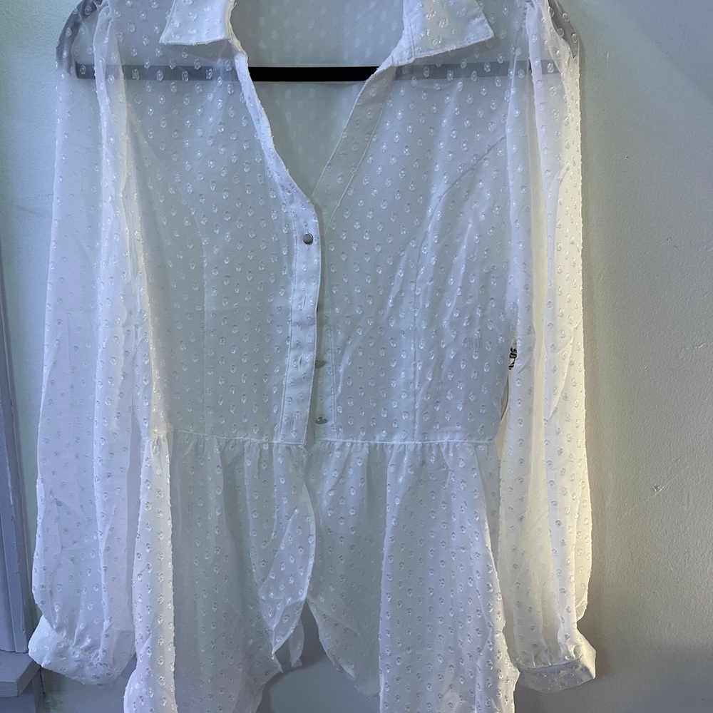 Sheer white blouse